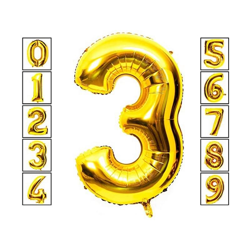 2.5Ft Happy Birthday Foil Party or Wedding Golden Number