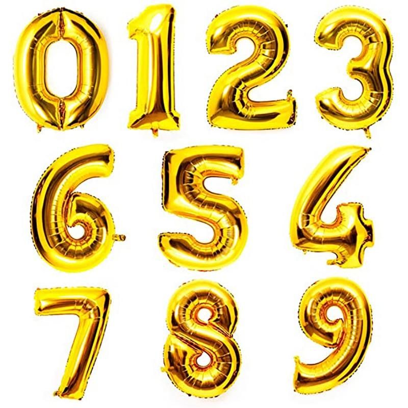 2.5Ft Happy Birthday Foil Party or Wedding Golden Number