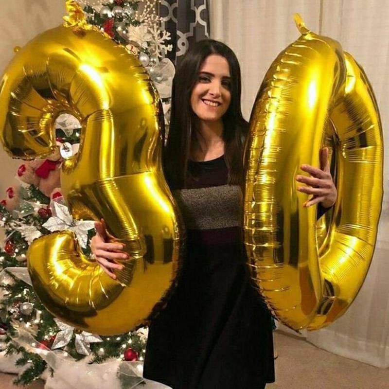 2.5Ft Happy Birthday Foil Party or Wedding Golden Number