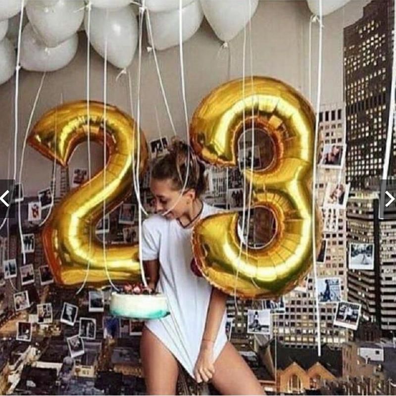2.5Ft Happy Birthday Foil Party or Wedding Golden Number