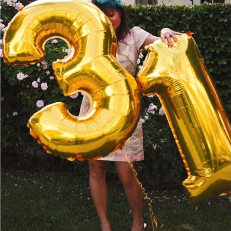 2.5Ft Happy Birthday Foil Party or Wedding Golden Number