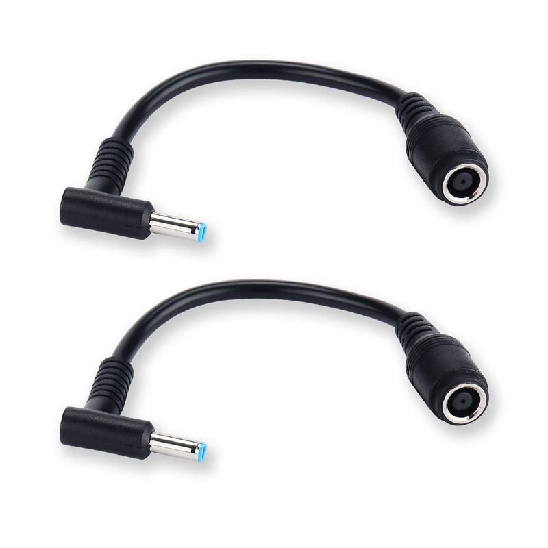 7.4x5.0mm To 4.5x3.0mm Tip DC Power Adapter Charger Connector For HP Laptop Stream Spectre Pavilion Envy Elitebook Split Chrome-elbow