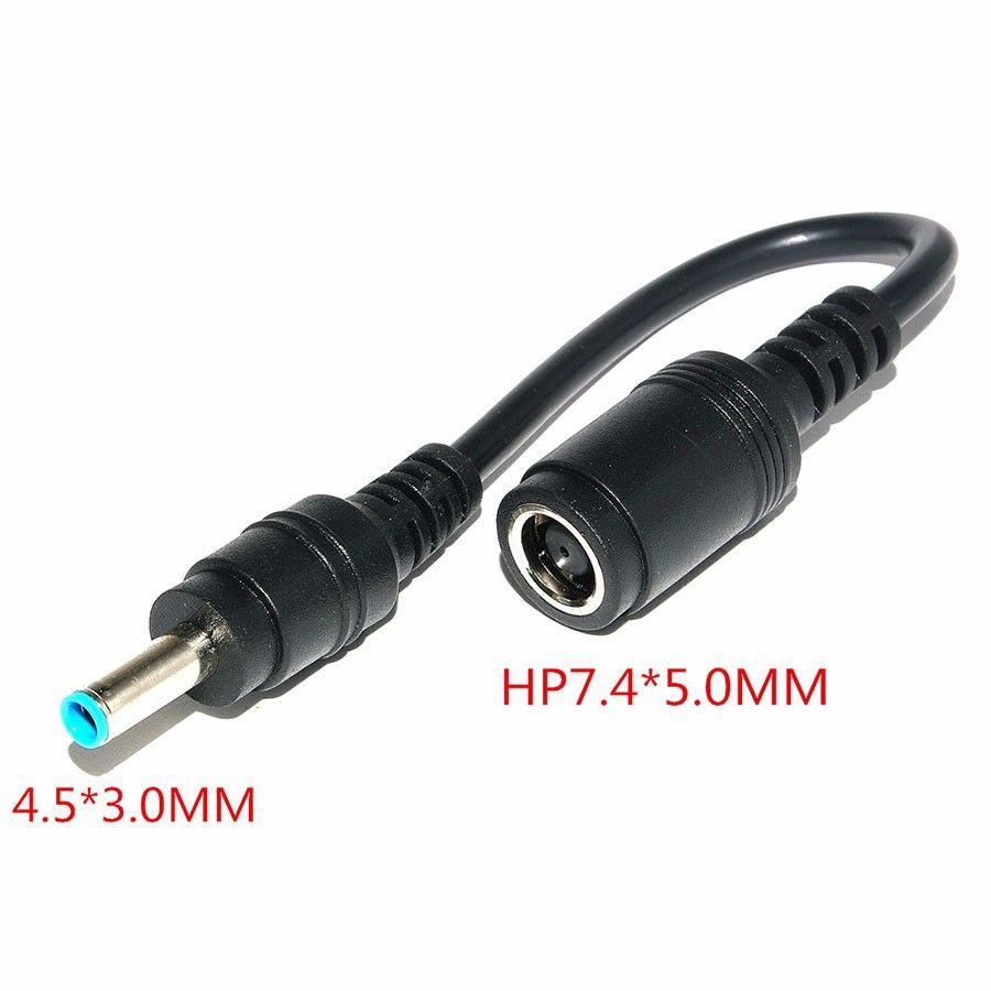 7.4x5.0mm To 4.5x3.0mm Tip DC Power Adapter Charger Connector For HP Laptop Stream Spectre Pavilion Envy Elitebook Split Chrome-elbow