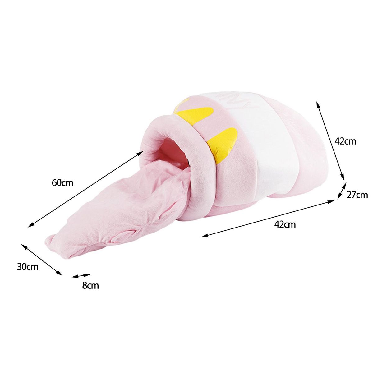 Cat Kennel Honey Pot Shape Dog Cat Plush Cozy Cave Bed Pink