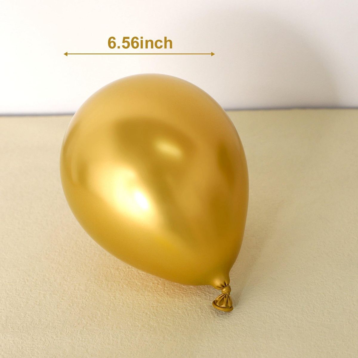 100Pcs Gold Metallic Chrome Latex Balloons, 5Inch Round