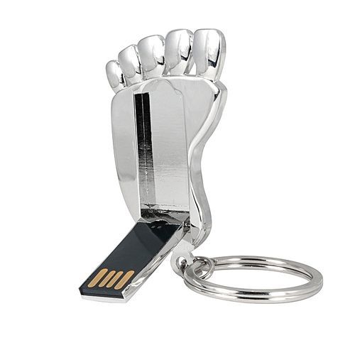 U-Disk 64GB Silver Feet  USB 2.0 Metal Flash Memory Stick Storage Thumb U Disk-Silver
