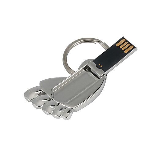 U-Disk 64GB Silver Feet  USB 2.0 Metal Flash Memory Stick Storage Thumb U Disk-Silver