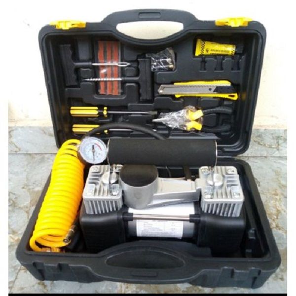 Mobile Car Tyre Pump/Air Inflator For Cars, Buses And Trucks + Tools