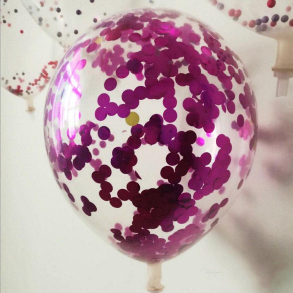 20pcs 12'' Clear Latex Helium Confetti Balloons Birthday Wedding Party Decor Rose Red Rose Red