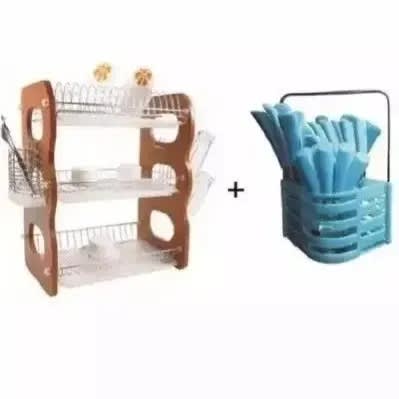 3 Tier Plate Rack And Cutlery Bundle