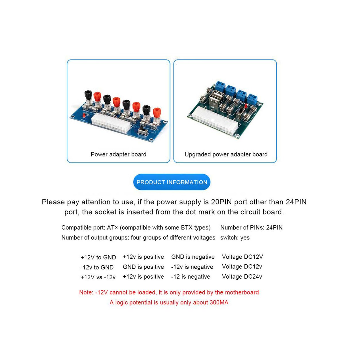 HU-M28 Desktop PC Power ATX Transfer Board Power Adapter Supply Test Module Power Supply Circuit Outlet Module