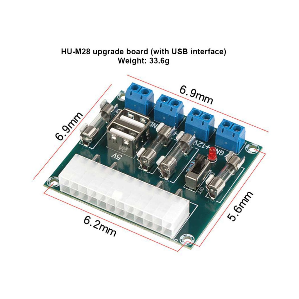 HU-M28 Desktop PC Power ATX Transfer Board Power Adapter Supply Test Module Power Supply Circuit Outlet Module