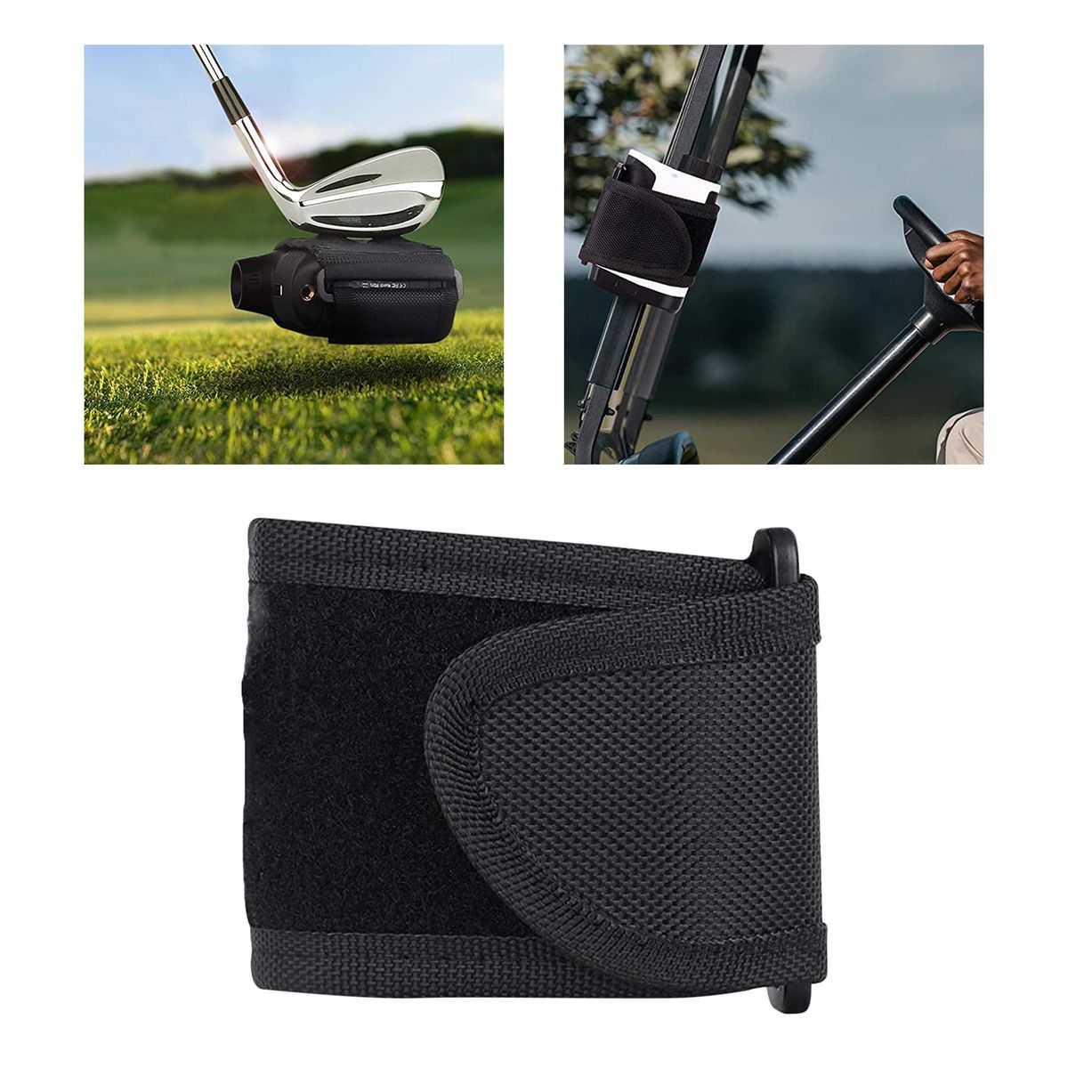 Golf Rangefinder Strap Magnetic Case Stick Range Finder Black No Hole