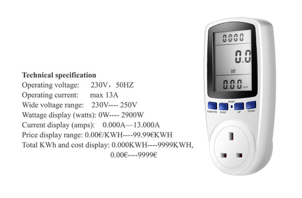 Power Meter - Kilowatt-Hour	 Volts	 Amps & Watt Monitor"""