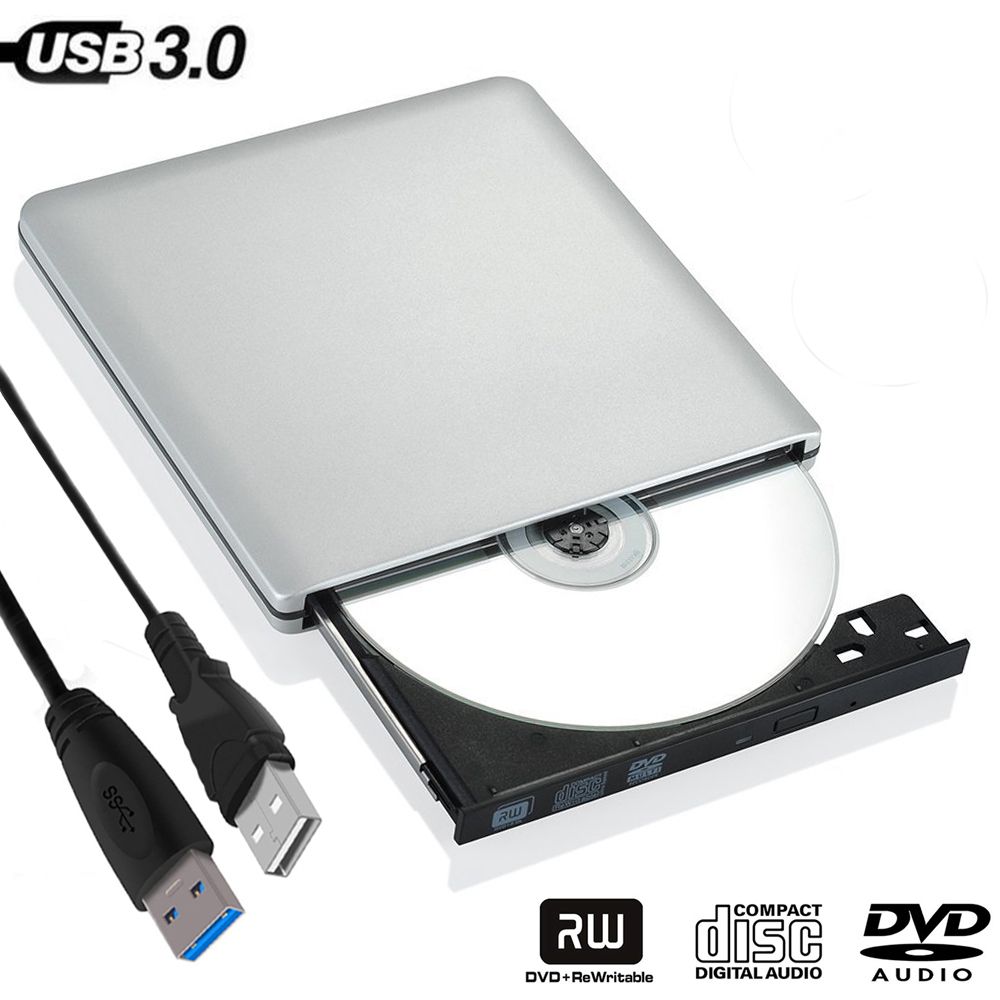 Compact Slim External USB 3.0 Laptop PC Drive DVD RW CD Writer Burner Recorder Slot Load Reader Player Optical Drive