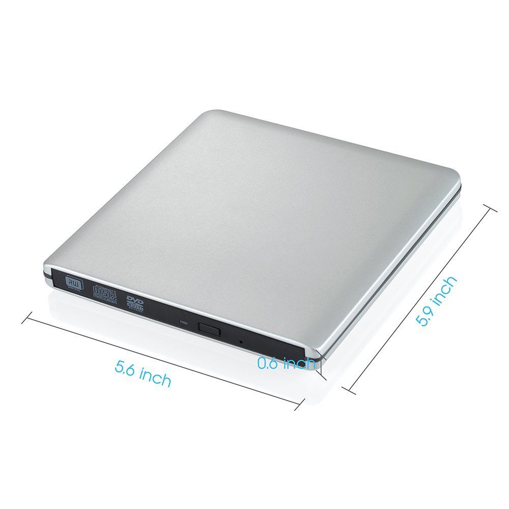Compact Slim External USB 3.0 Laptop PC Drive DVD RW CD Writer Burner Recorder Slot Load Reader Player Optical Drive