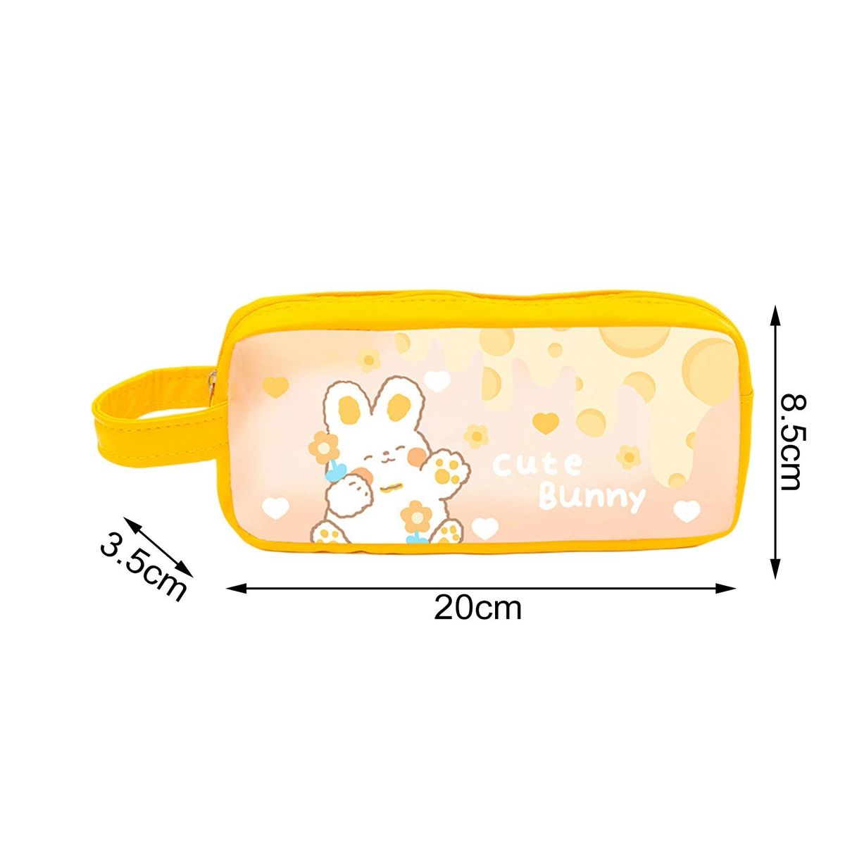 Pencil Bag INS Simple Frosted Clear Pen Case Yellow