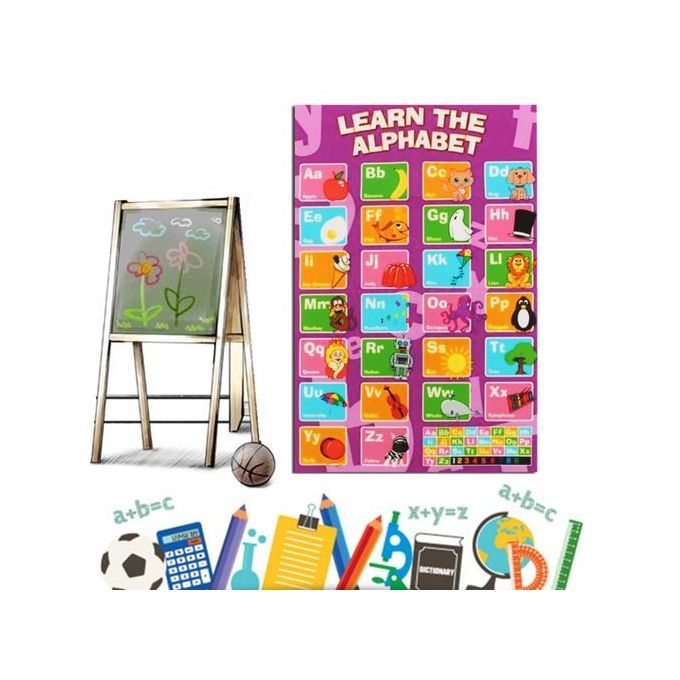 New Alphabet Poster Learn My ABC Wall Chart Fun Children's Educational 20 X13"