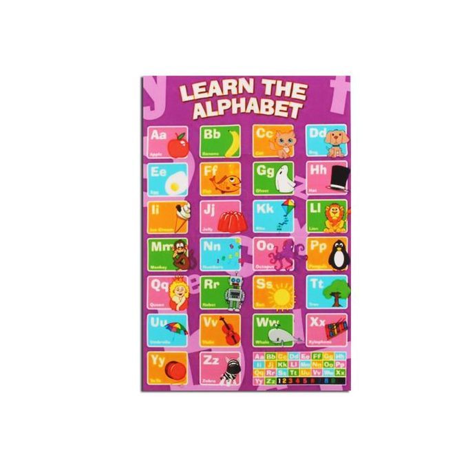 New Alphabet Poster Learn My ABC Wall Chart Fun Children's Educational 20 X13"