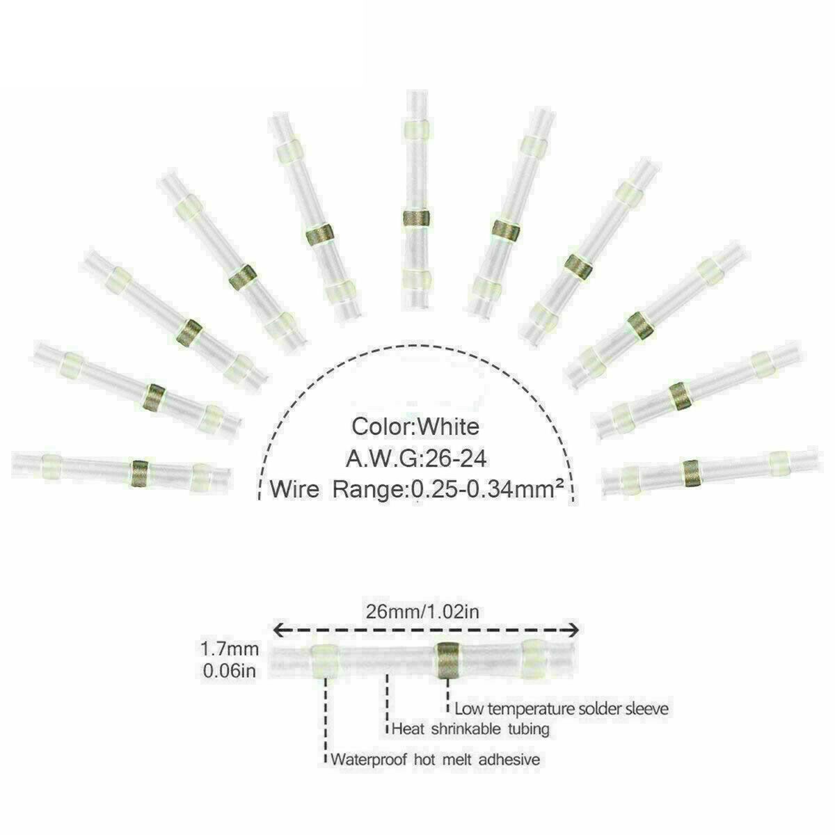 800Pcs Waterproof Heat Shrink Wire Connectors Terminals