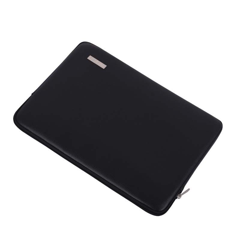 Laptop Sleeve PU Leather Protective Case Carrying Bag-Black