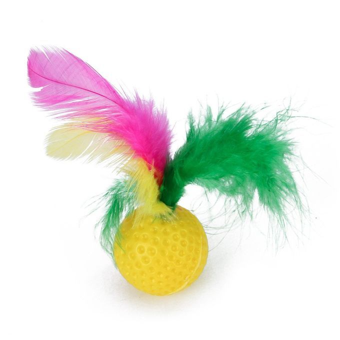 21pcs Cat Toy Two-way Tunnel Fish Interactive Feather Pusher Fluffy Rat Colorful