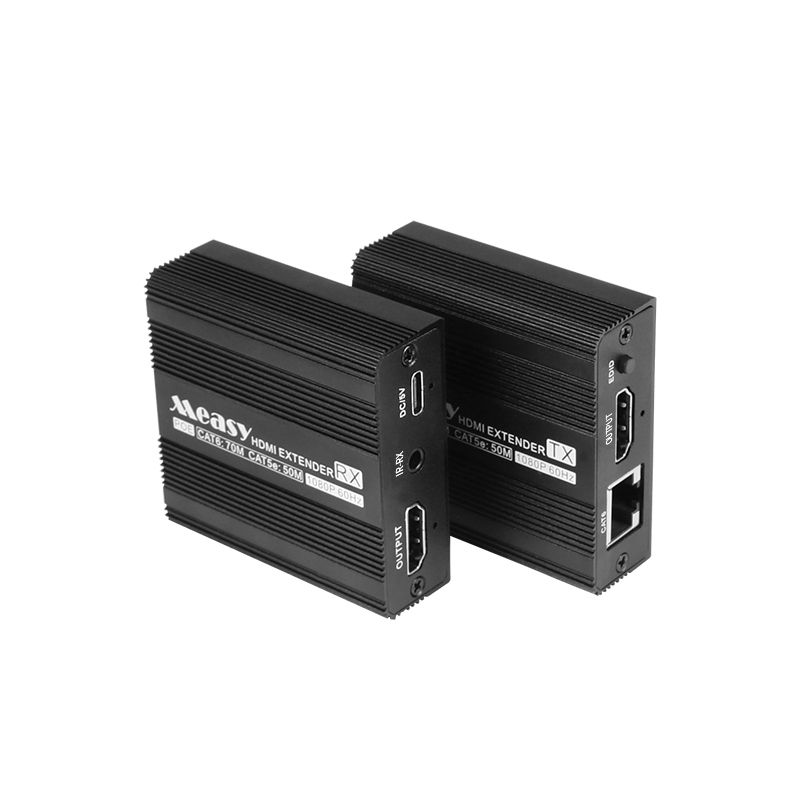 HDMI Extender Transmitter + Receiver Converter Ethernet Cable, Transmission Distance: 70m, US Plug (Black)