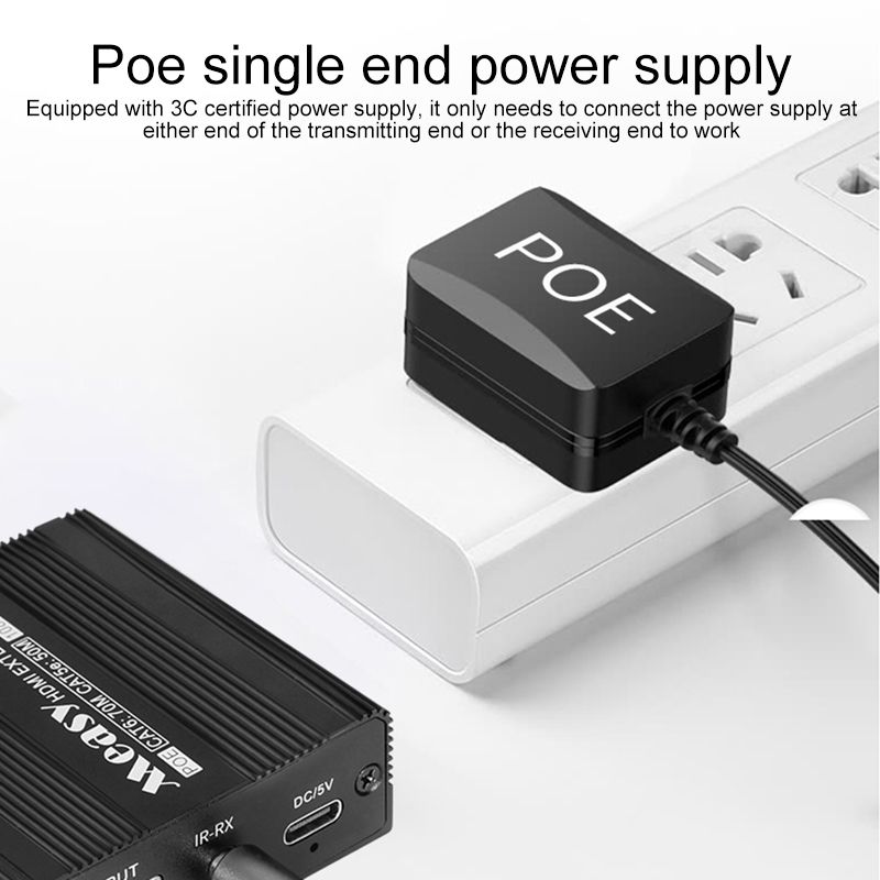 HDMI Extender Transmitter + Receiver Converter Ethernet Cable, Transmission Distance: 70m, US Plug (Black)