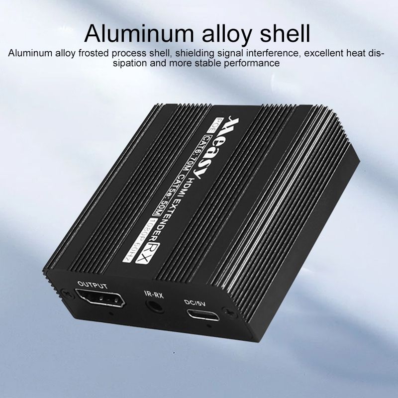 HDMI Extender Transmitter + Receiver Converter Ethernet Cable, Transmission Distance: 70m, US Plug (Black)