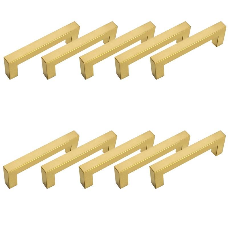 10Pack 3.75in Cabinet Pulls Gold Cabinet Pulls,Gold Pulls Hardware Brushed Brass Pulls Square Satin Brass Cabinet