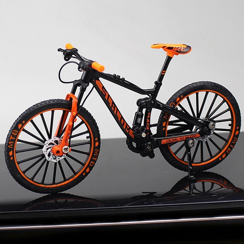 Mini 1 10 Alloy Bicycle Model Diecast Metal Finger Mountain Bike Downhill Bike Adult Collectible Children Toys,Orange