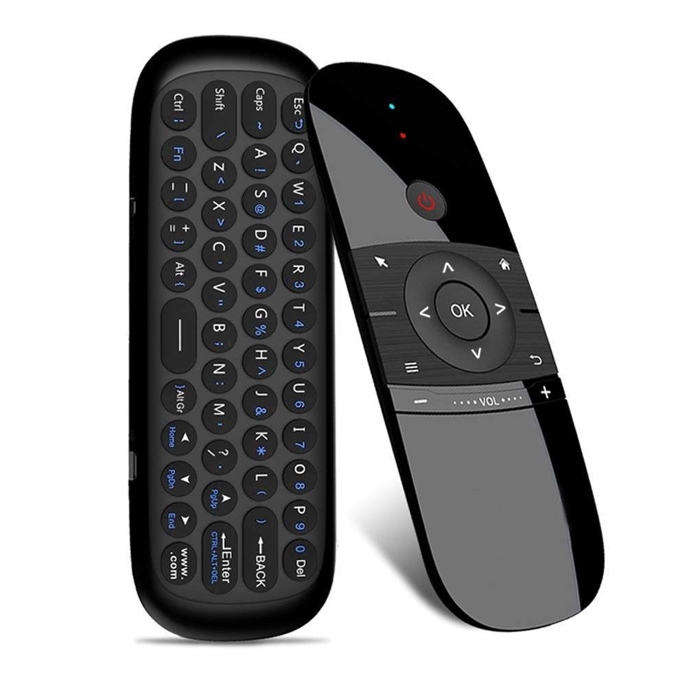 W1 Wireless QWERTY 57-Keys Keyboard 2.4G Air Mouse Remote Controller With LED Indicator For Android TV Box, Mini PC, Smart TV, Projector, HTPC, All-in-one PC / TV