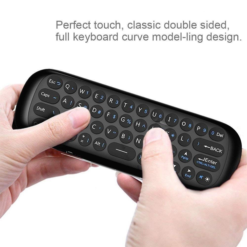 W1 Wireless QWERTY 57-Keys Keyboard 2.4G Air Mouse Remote Controller With LED Indicator For Android TV Box, Mini PC, Smart TV, Projector, HTPC, All-in-one PC / TV