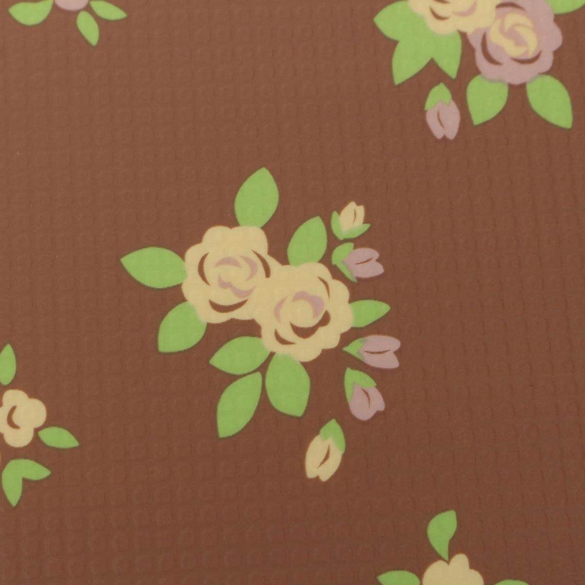 9PCS Wood Interlock EVA Foam Floor Puzzle Pad Work Gym Mat Kid Safety Play Rug Coffee Flower
