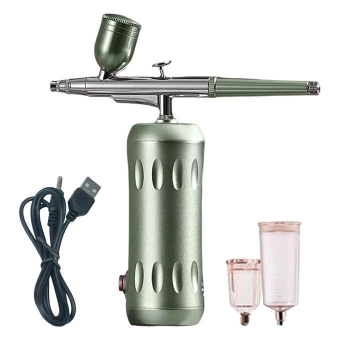 Airbrush Air Compressor Kit Handheld Cordless   Gun Green