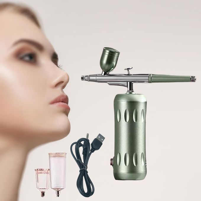 Airbrush Air Compressor Kit Handheld Cordless   Gun Green
