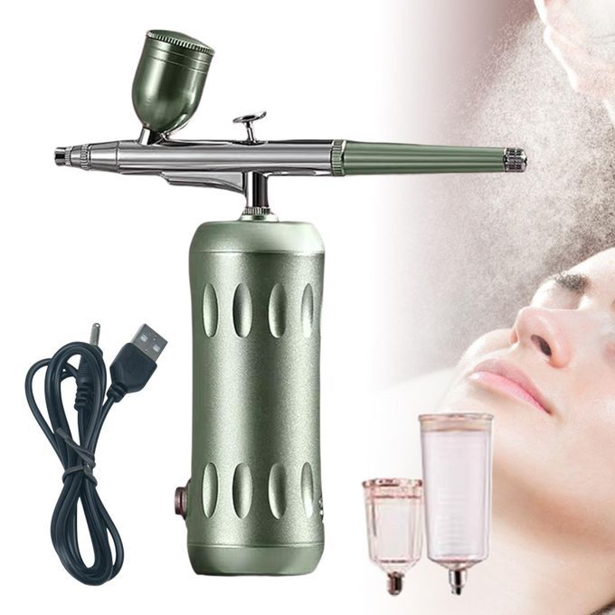 Airbrush Air Compressor Kit Handheld Cordless   Gun Green