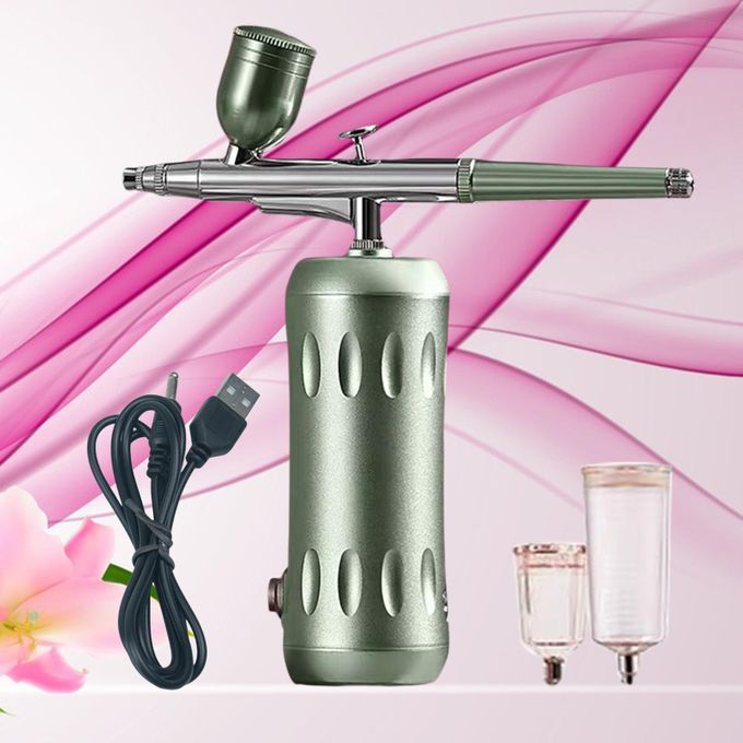 Airbrush Air Compressor Kit Handheld Cordless   Gun Green