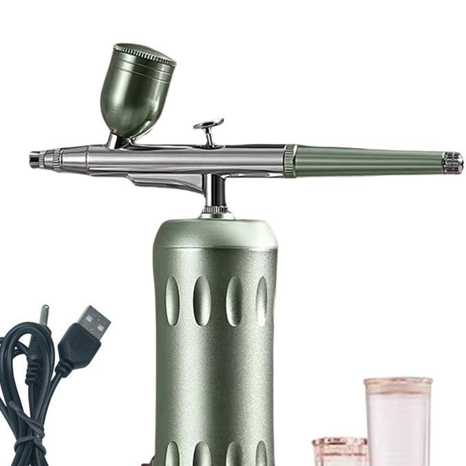 Airbrush Air Compressor Kit Handheld Cordless   Gun Green