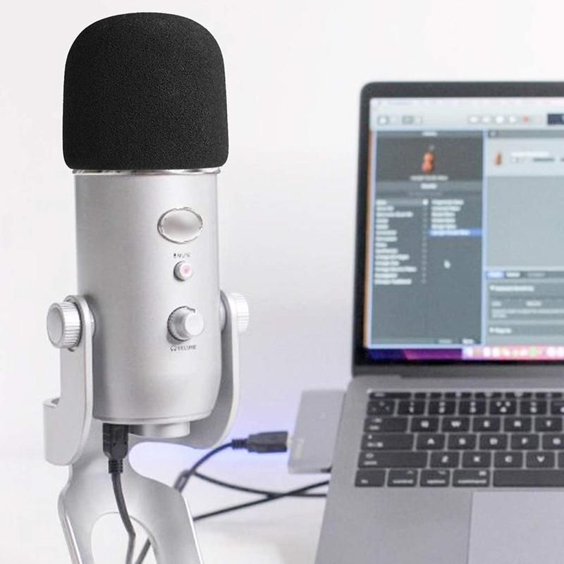 Furry Windshield Foam Microphone Windshield-for Blue Yeti, Blue Yeti Pro USB Microphone Windshield Pop-Up Filter (2Pcs)