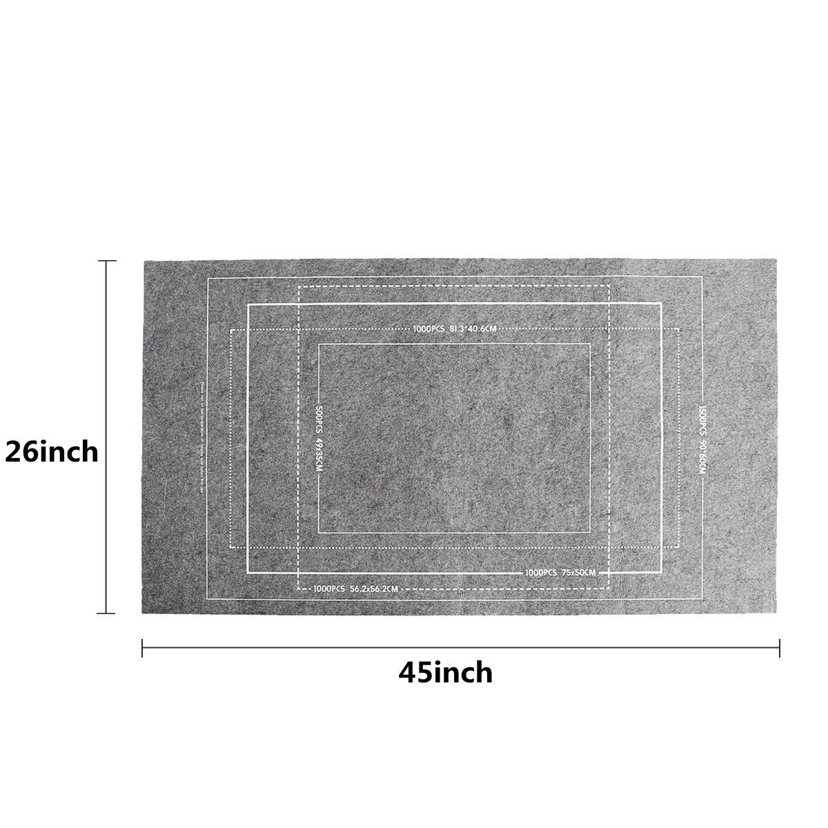 1500 Pieces Of Storage Blanket Felt Puzzle Storage Mat Felt Puzzle Blanket 66X116 -Black/Green/Gray Grey
