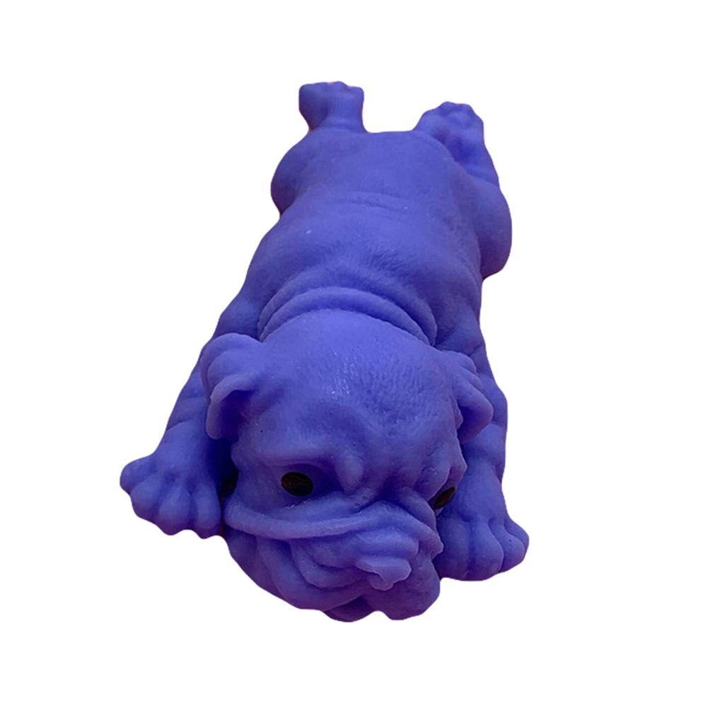 Realistic Silicone Bulldog Soft Animal Stress Relieve Squeezing Kids Adult Toy-Blue