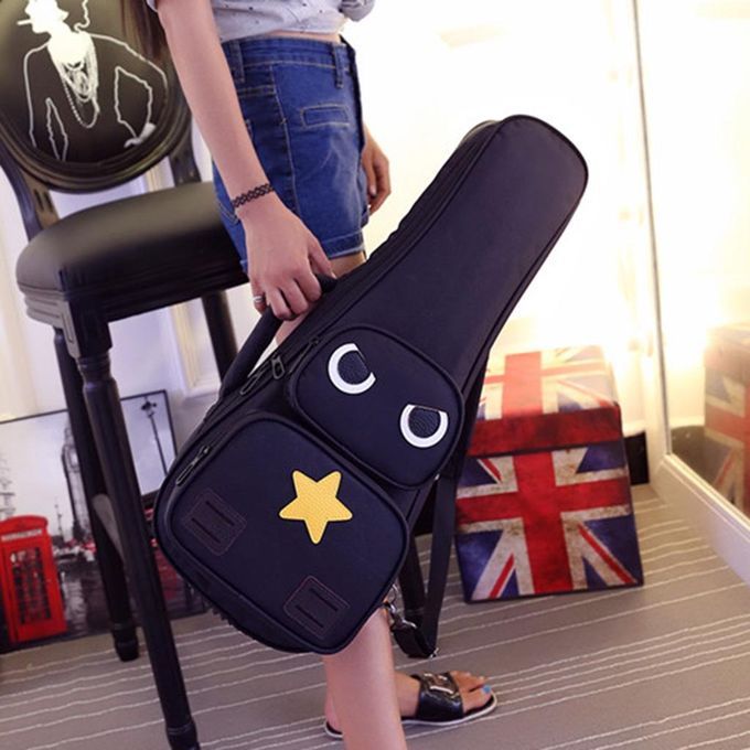 Ukulele Black Bag Adjustable Belt Canvas Carrying Bag Handbag