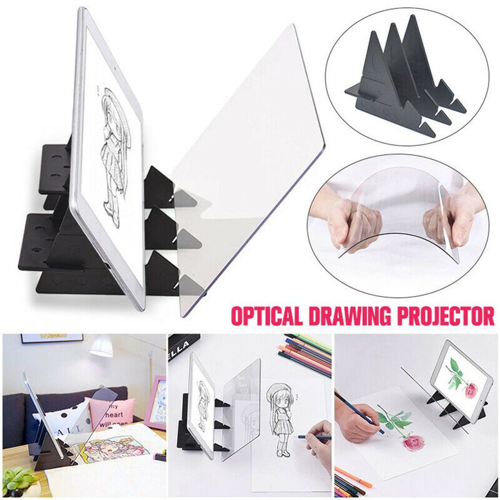 Tracking Projection Optical Drawing Board Sketch Mirror Facing Copy Table Reflection Light Image Board With Mobile Phone Bracket