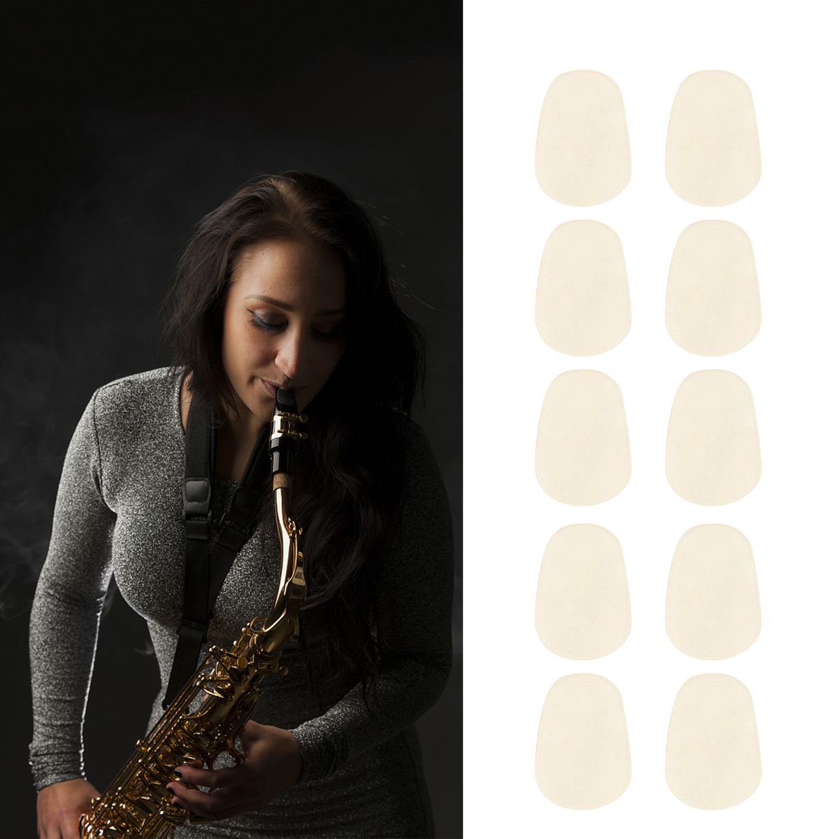 10 PCS 0.5mm Thick Mouthpiece Cushion For Saxophone Clarinet