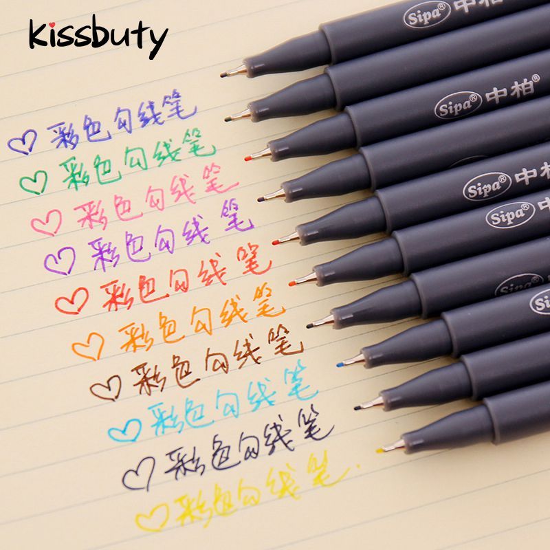 10 Pcs Set Sipa Micron Color Pen Fine Line Drawing Pens