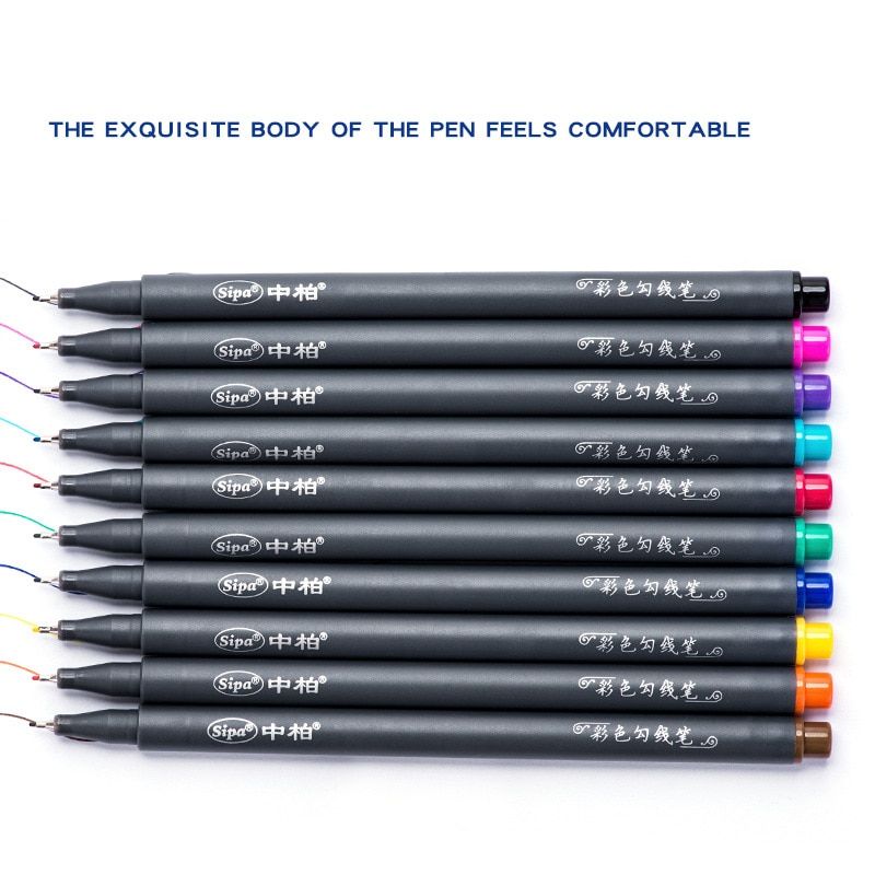 10 Pcs Set Sipa Micron Color Pen Fine Line Drawing Pens