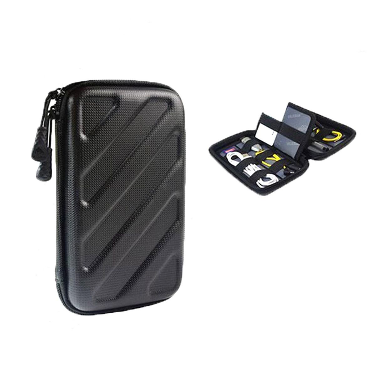 Electronics Cord Case Double Layer Electronic Accessories Organizer Hard EVA Shell Storage Case for Cables, Power Banks, USB, Hard Drive, Memory Cards, Plug and More