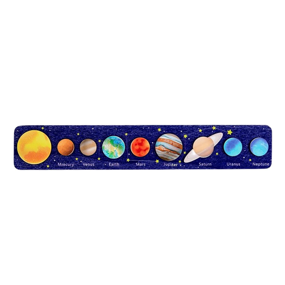 Montessori Solar System Puzzle Board Planet Dark Blue A