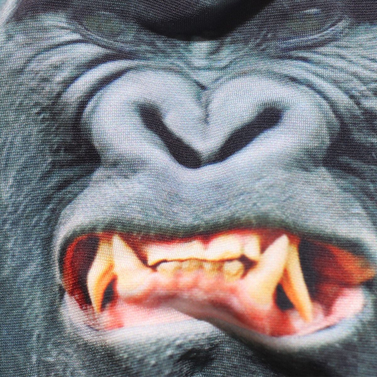 3D Gorilla Pattern Polyester Fleece Animal Character Cover Halloween Scary Cover Gorilla Angry